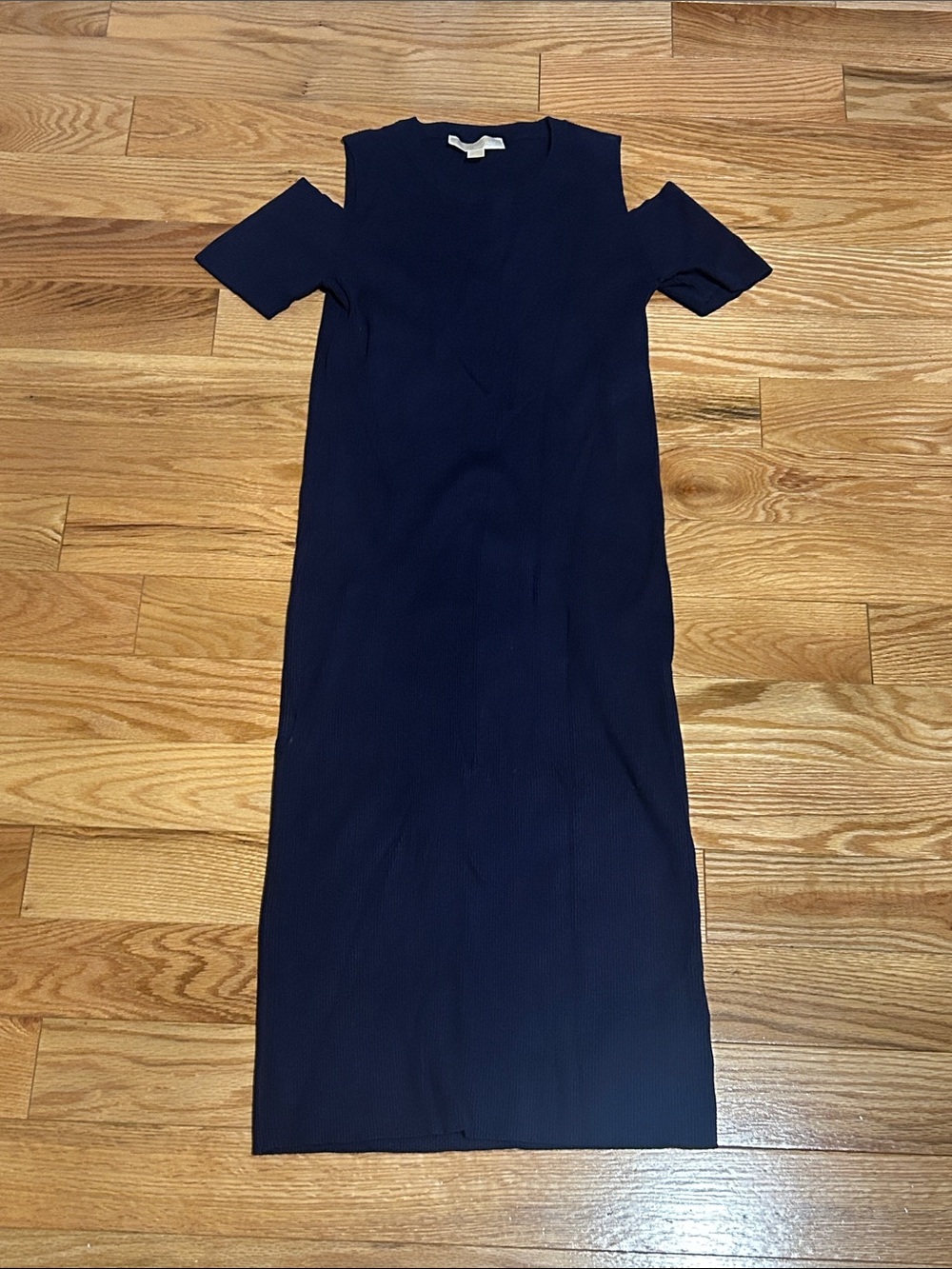 Michael Kors Navy Cold-Shoulder Midi Dress
